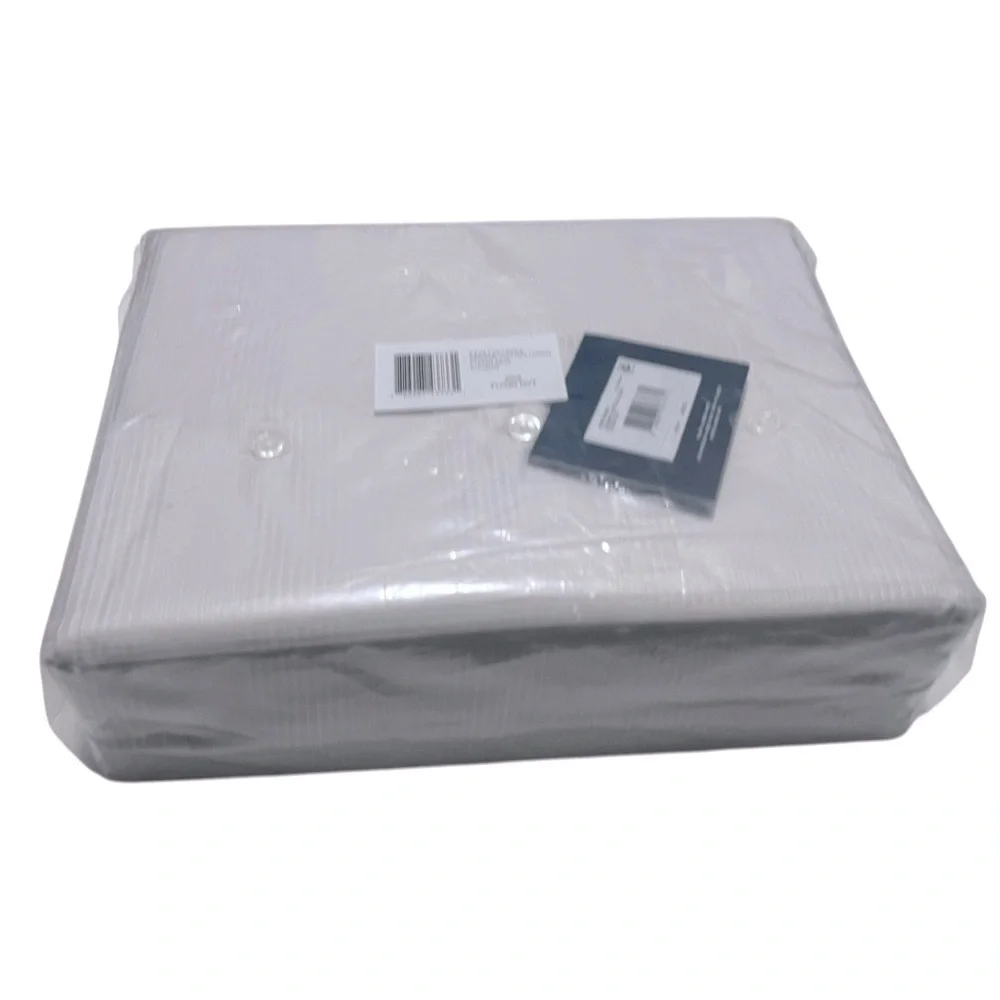 NWT Ralph Lauren Organic Cotton Lovan Jacquard Duvet Cover Queen Platinum $425
